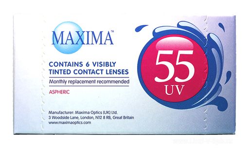 Maxima 55 UV Контактные линзы плановой замены, BC=8.6 d=14.2, D(-2.00), 6 шт.