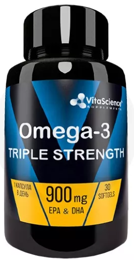 Vitascience Омега-3 Экстра тройная сила, капсулы, 60 шт.